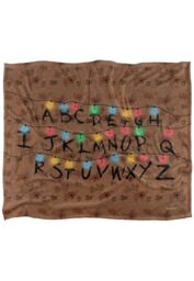 Stranger Things Christmas Lights Alphabet Officially Licensed Silky Touch Super Soft Throw Blanket 152 x 127 cm in White - thumbnail 1