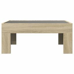 Berkfield Home Decorative Coffee Table with Infinity LED Sonoma Oak 70x50x30 cm in Brown - Size: 70 x 50 x 30 cm - thumbnail 6