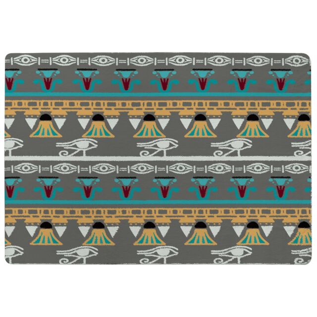Benjamin Tate Design Tribal Art, Egyptian Vintage Ethnic Silhouettes Designer Rug in Natural - Size: Large - image 1