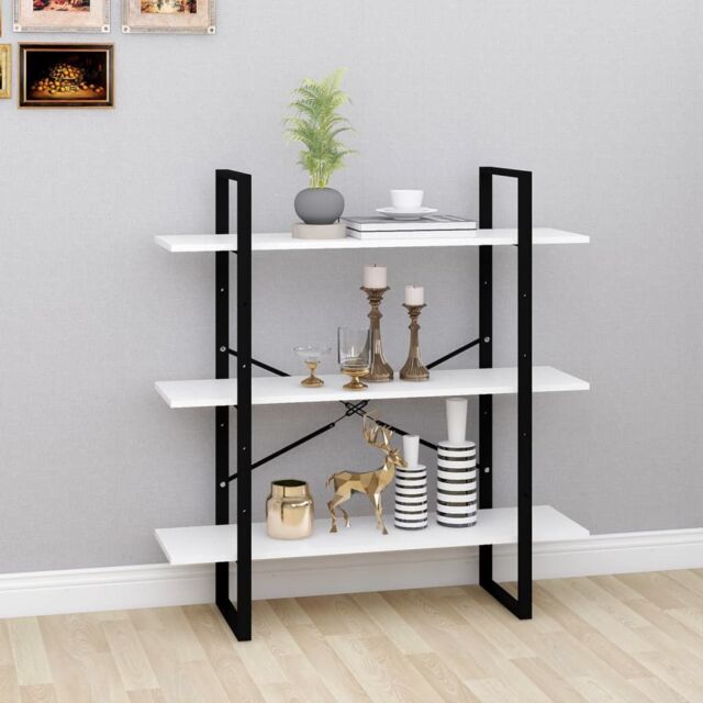 Berkfield Home Book Cabinet White 100x30x105 cm Engineered Wood - Size: 100 x 30 x 105 cm - image 1