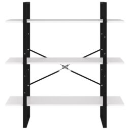 Berkfield Home Book Cabinet White 100x30x105 cm Engineered Wood - Size: 100 x 30 x 105 cm - thumbnail 5