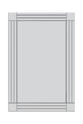 MirrorOutlet 'Milton' All Glass Bevelled Square Corner Large Dress Mirror 120 x 80 CM in Clear - thumbnail 2