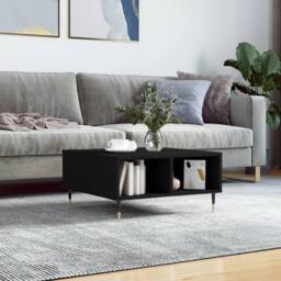 Berkfield Home Coffee Table Black 60x60x30 cm Engineered Wood - Size: 60 x 60 x 30 cm - thumbnail 2