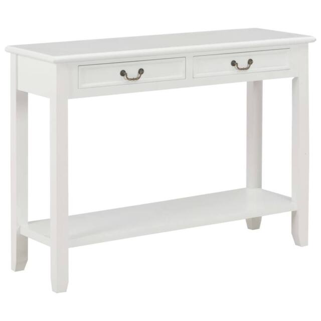 Berkfield Home Console Table White 110x35x80 cm Wood - Size: 110 x 35 x 80 cm - image 1