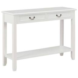 Berkfield Home Console Table White 110x35x80 cm Wood - Size: 110 x 35 x 80 cm - thumbnail 1