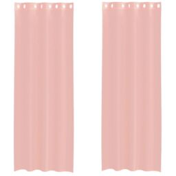 Berkfield Home Voile Curtains with Grommets 2 pcs Pink 140x260 cm - thumbnail 2