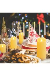 Living and Home 5Pcs Remote-Controlled LED Flameless Candle Set in Beige - thumbnail 3