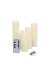 Living and Home 5Pcs Remote-Controlled LED Flameless Candle Set in Beige - thumbnail 5