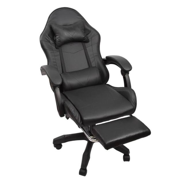 KORVIXA New Gaming Chair Swivel Home Office Chair in Black - Size: 100 cm x 100 cm - image 1