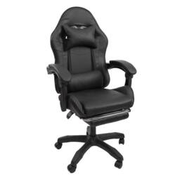 KORVIXA New Gaming Chair Swivel Home Office Chair in Black - Size: 100 cm x 100 cm - thumbnail 4