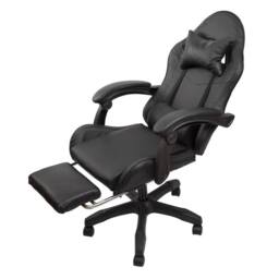 KORVIXA New Gaming Chair Swivel Home Office Chair in Black - Size: 100 cm x 100 cm - thumbnail 3