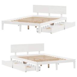 Berkfield Home Decorative Bed Frame with Drawers without Mattress White 160x200 cm - thumbnail 9