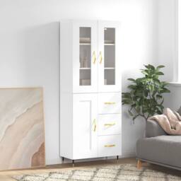 Berkfield Home Highboard White 69.5x34x180 cm Engineered Wood - thumbnail 2