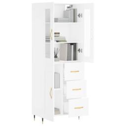 Berkfield Home Highboard White 69.5x34x180 cm Engineered Wood - thumbnail 3