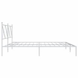 Berkfield Home Metal Bed Frame without Mattress with Headboard White 200x200cm - Size: 200x200 cm - thumbnail 5