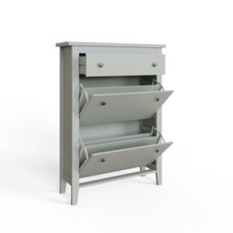 GFW Deluxe Two Tier Shoe Cabinet in Grey - thumbnail 6