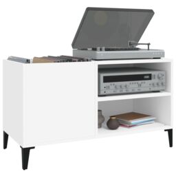 Berkfield Home Record Cabinet White 84.5x38x48 cm Engineered Wood - thumbnail 4