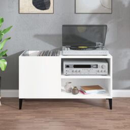 Berkfield Home Record Cabinet White 84.5x38x48 cm Engineered Wood - thumbnail 3
