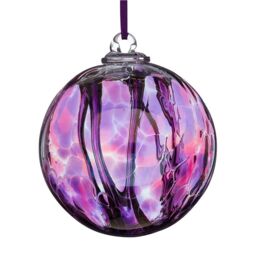 Sienna Glass 15cm Spirit Ball Pink & Purple - thumbnail 1