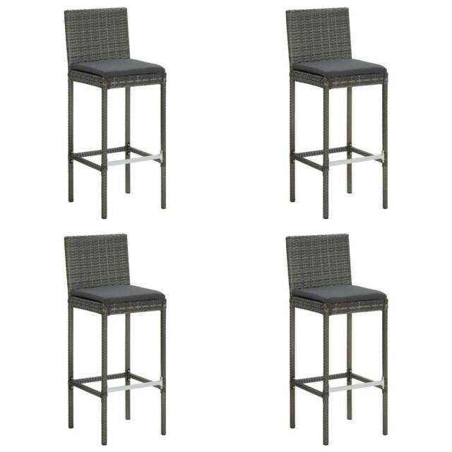 Berkfield Home 5 Piece Garden Bar Set with Cushions Poly Rattan Grey - image 1