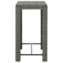 Berkfield Home 5 Piece Garden Bar Set with Cushions Poly Rattan Grey - thumbnail 8