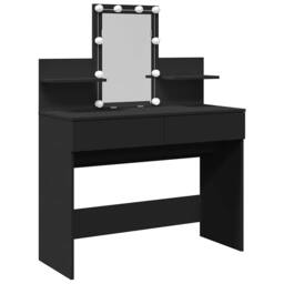 Berkfield Home Beautiful Dressing Table with LED Black 100x40x130 cm - Size: 100 x 40 x 130 cm - thumbnail 3