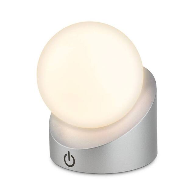 BRILONER Silver Mini LED Desk Light Table Bedside Lamp Cordless Dimmable IP54 - image 1