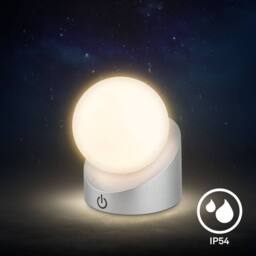 BRILONER Silver Mini LED Desk Light Table Bedside Lamp Cordless Dimmable IP54 - thumbnail 6