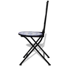 Berkfield Home Decorative 3 Piece Bistro Set Ceramic Tile Blue & White - thumbnail 7