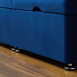 PARADISE BEDS LTD Sweet Dreams Velvet Upholstered Divan Ottoman Double Bed in Dark Blue - thumbnail 8
