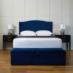PARADISE BEDS LTD Sweet Dreams Velvet Upholstered Divan Ottoman Double Bed in Dark Blue - thumbnail 5