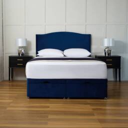 PARADISE BEDS LTD Sweet Dreams Velvet Upholstered Divan Ottoman Double Bed in Dark Blue - thumbnail 3