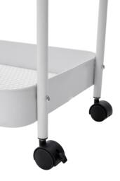 Living and Home Rolling Clothes Hanger Rack Garment Rack with 2 Storage Baskets in White - thumbnail 4