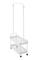 Living and Home Rolling Clothes Hanger Rack Garment Rack with 2 Storage Baskets in White - thumbnail 5