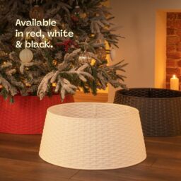 Christmas Village Round Rattan Christmas Tree Skirt - Black in Red - Size: 1 Pack - thumbnail 8