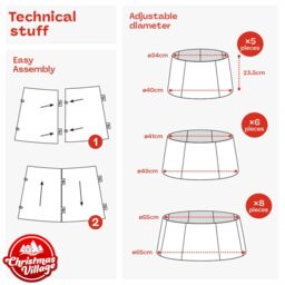 Christmas Village Round Rattan Christmas Tree Skirt - Black in Red - Size: 1 Pack - thumbnail 9