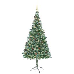 Berkfield Home Artificial Christmas Tree with Stand Green 210 cm PVC & Steel - thumbnail 3