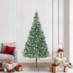 Berkfield Home Artificial Christmas Tree with Stand Green 210 cm PVC & Steel