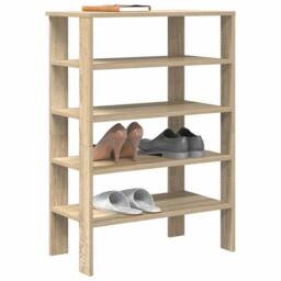 Berkfield Home Shoe Rack Sonoma Oak 61x32x87.5 cm Engineered Wood in Light Oak - thumbnail 2