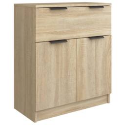 Berkfield Home Decorative 3 Piece Sideboards Sonoma Oak Engineered Wood in Light Oak - thumbnail 5