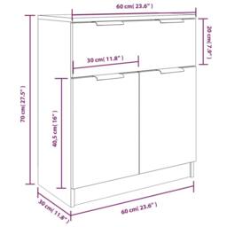 Berkfield Home Decorative 3 Piece Sideboards Sonoma Oak Engineered Wood in Light Oak - thumbnail 7