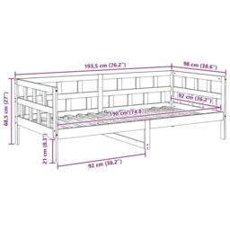 Berkfield Home Day Bed White Solid Wood Pine 90x190 cm - thumbnail 9