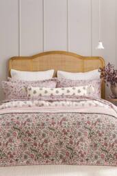CHRISTY 'Newstead' Mulberry Reversible Filled Cotton Lumbar Cushion in Cream - thumbnail 2
