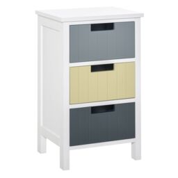 HOMCOM 3 Drawer Colourful Storage Cabinet Tower Dresser Chest - thumbnail 2