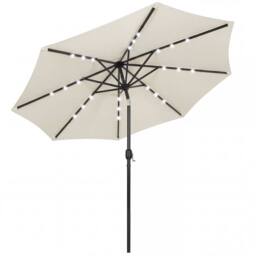 OUTSUNNY 2.6 m Garden Parasol Umbrella with Light, Outdoor Patio Umbrella in Cream - Size: 260 cm x 100 cm - thumbnail 2