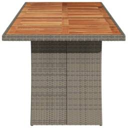 Berkfield Home Garden Table with Acacia Wood Top Grey 240x90x75 cm Poly Rattan - Size: 240 x 90 x 75 cm - thumbnail 5
