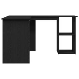 Berkfield Home Black Oak Desk 120x140x75 cm Made from Engineered Wood - Size: 120 x 140 x 75 cm - thumbnail 8