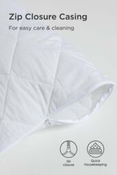 Homescapes King Size Quilted Pillow Protector, Pack of 2 in White - thumbnail 3