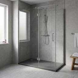 Balterley Contemporary Rectangular Shower Tray, 1700x760mm in Grey - thumbnail 4