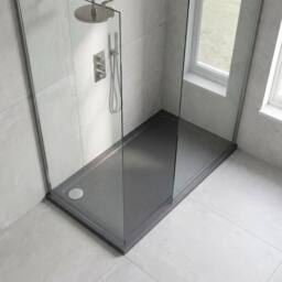 Balterley Contemporary Rectangular Shower Tray, 1700x760mm in Grey - thumbnail 3